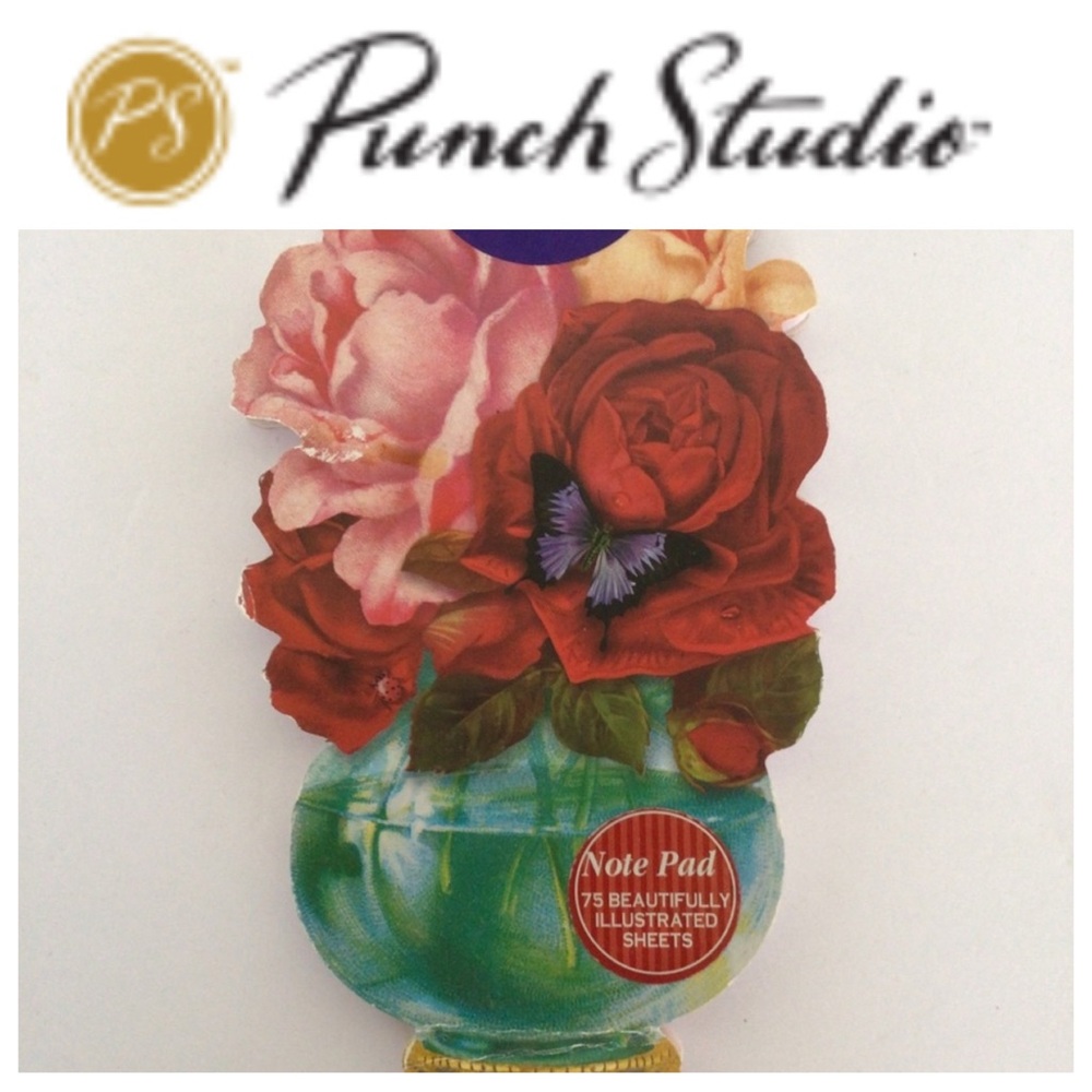 PUNCH STUDIO DIE CUT FLORAL NOTE PAD NWOT